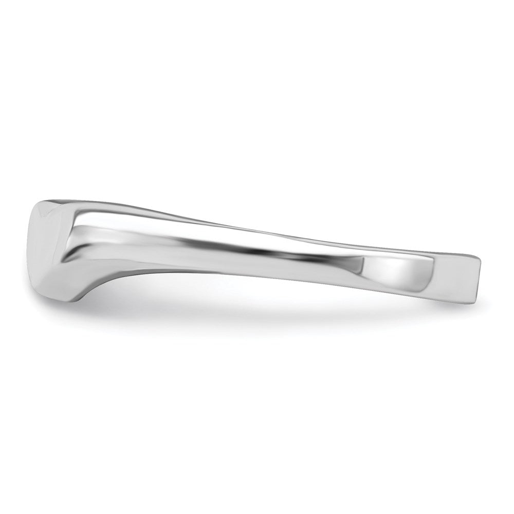 Sterling Silver RH-plated Polished Elongated Heart Ring