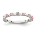 Sterling Silver Polished Pink CZ Ring