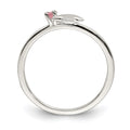 Sterling Silver Polished Pink CZ & Star Ring