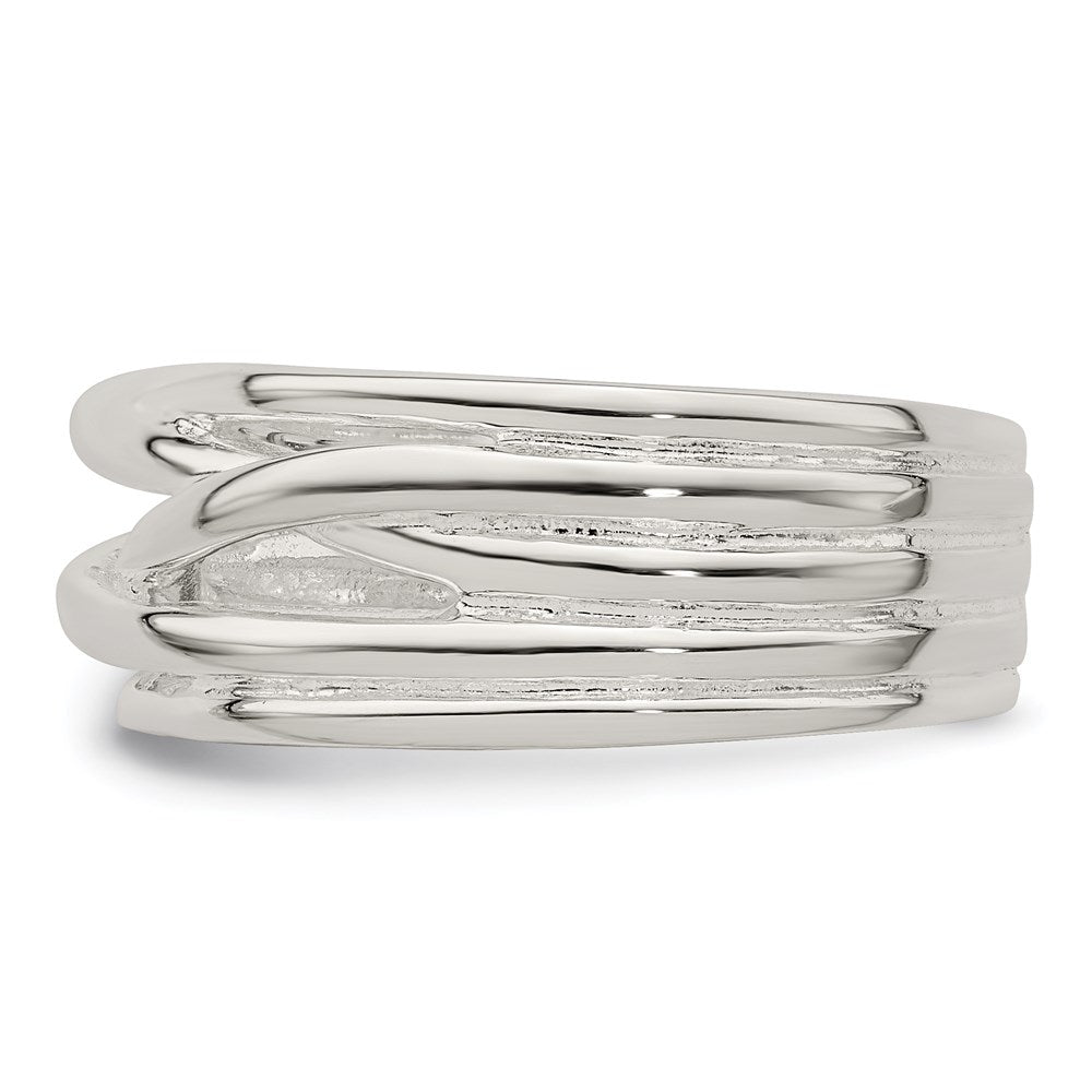 Sterling Silver Polished 5 Band Intersecting Ring