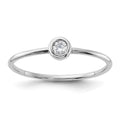 Sterling Silver Rhodium-plated Polished CZ Circle Ring