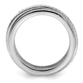 Sterling Silver Polished Rhodium-plated CZ Pavé Eternity Motion Ring