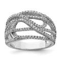 Sterling Silver Rhodium-plated CZ Micro pavé Ring