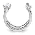 Sterling Silver Rhodium-plated CZ Adjustable Ring