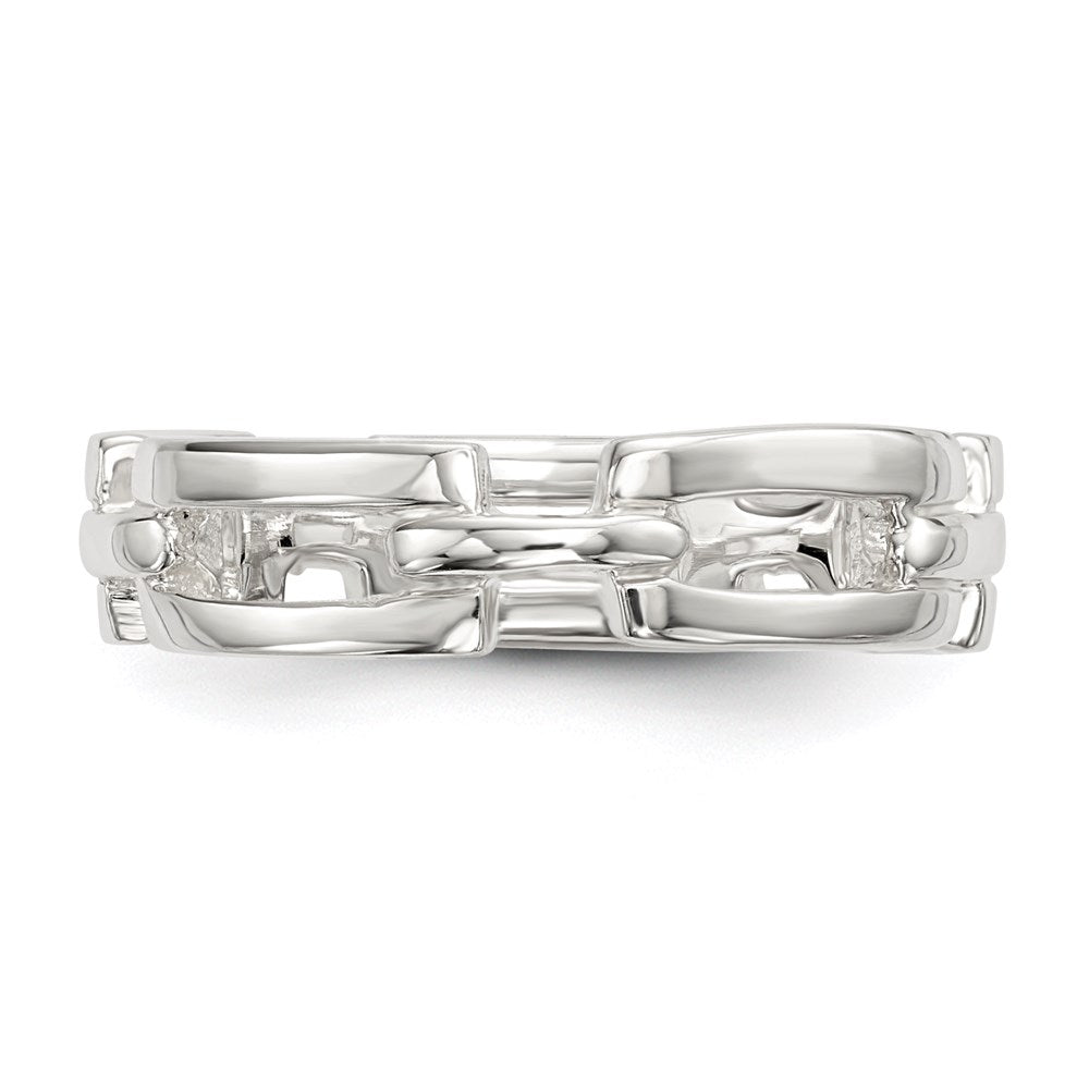 Sterling Silver Polished Fancy Link Ring