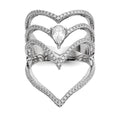 Pure Fire Sterling Silver Rhod-plated CZ Ring