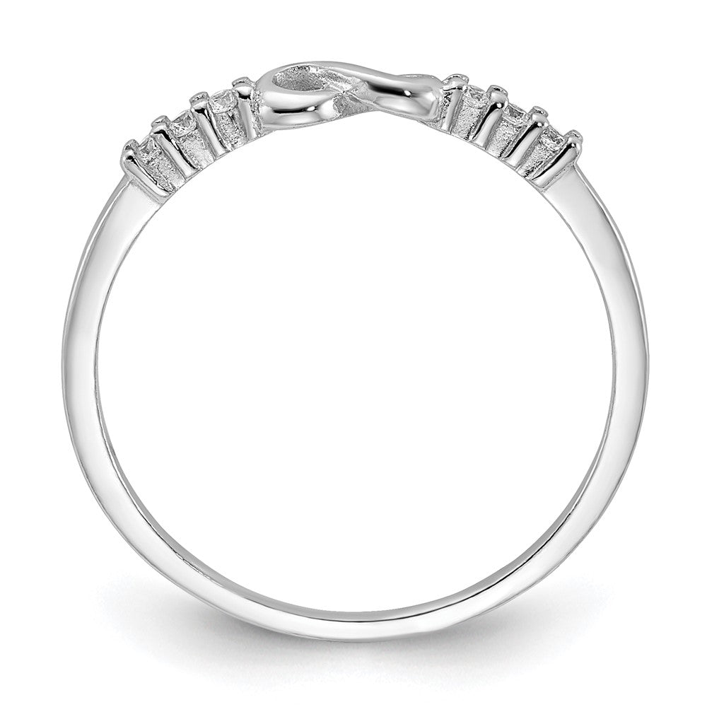 Sterling Silver Rhodium-plated CZ Infinity Ring