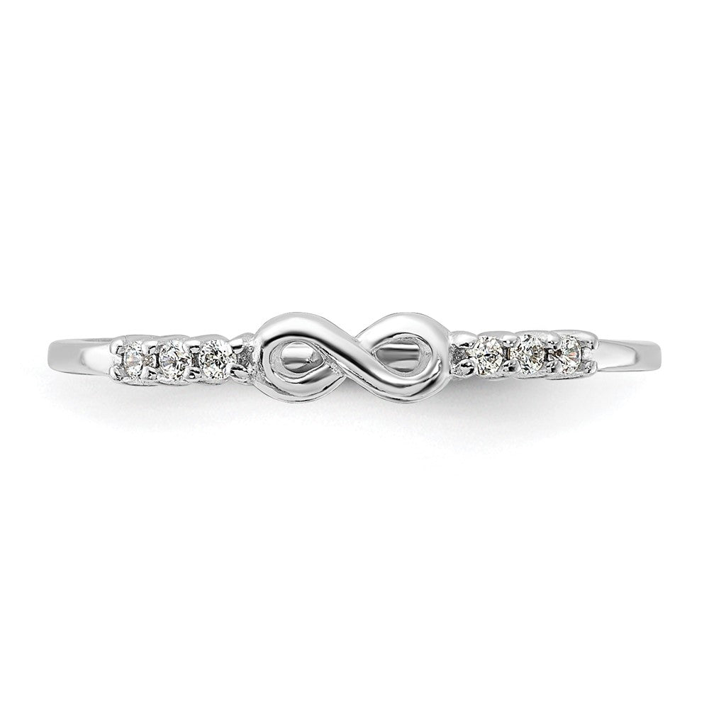 Sterling Silver Rhodium-plated CZ Infinity Ring
