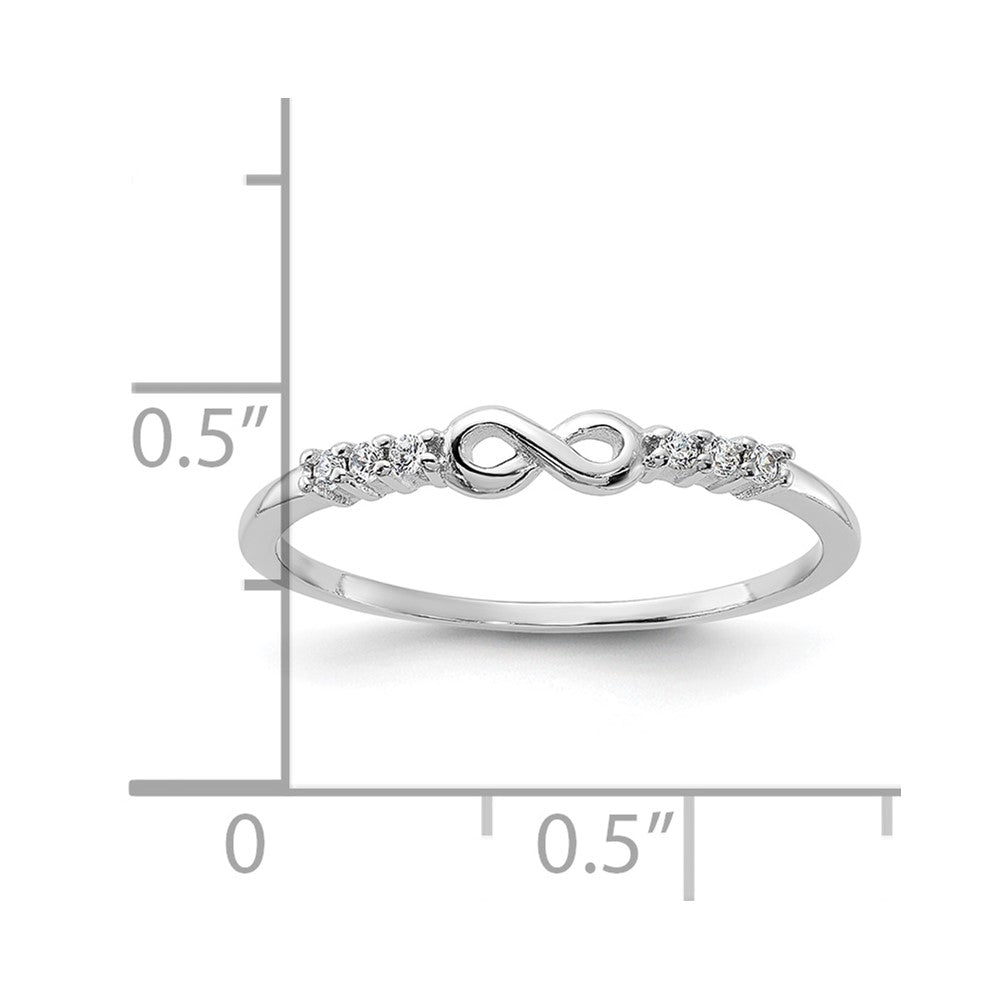 Sterling Silver Rhodium-plated CZ Infinity Ring