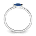 Sterling Silver Rhodium Plated Blue CZ Ring