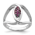 Sterling Silver Rhod-plat Rhodolite Garnet Ring