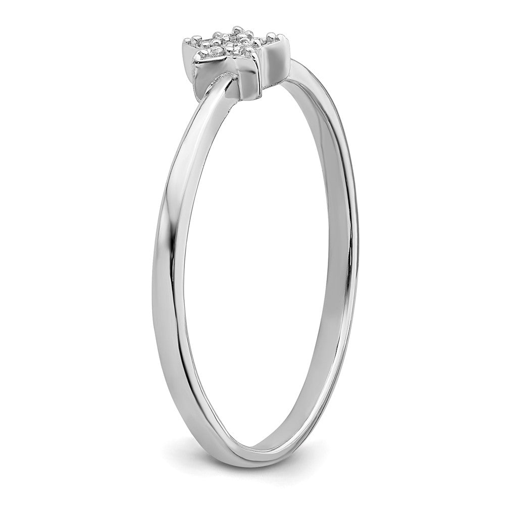 Sterling Silver Rhodium-plated CZ Star Ring