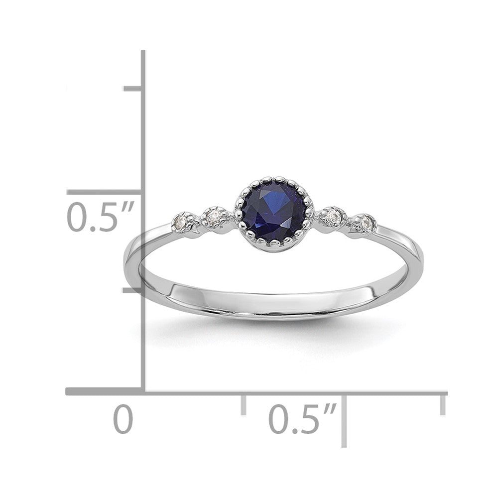 Sterling Silver Rhodium-plated .43CrBlue Spinel .02Cr WSA Ring
