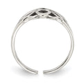 Sterling Silver Antiqued Lotus Flower Toe Ring