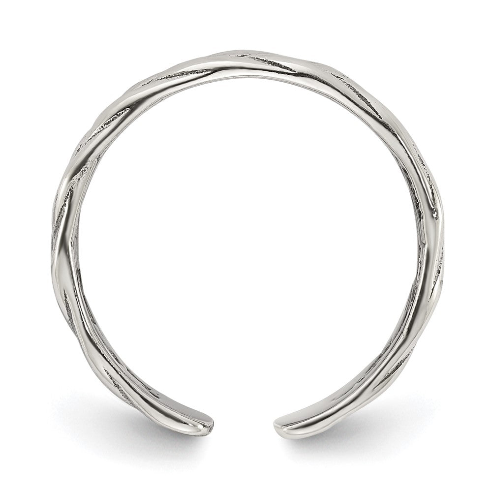 Sterling Silver Polished and Antiqued Set of 2 Toe Rings