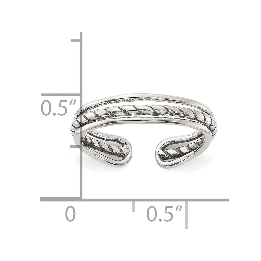 Sterling Silver Antiqued Toe Ring