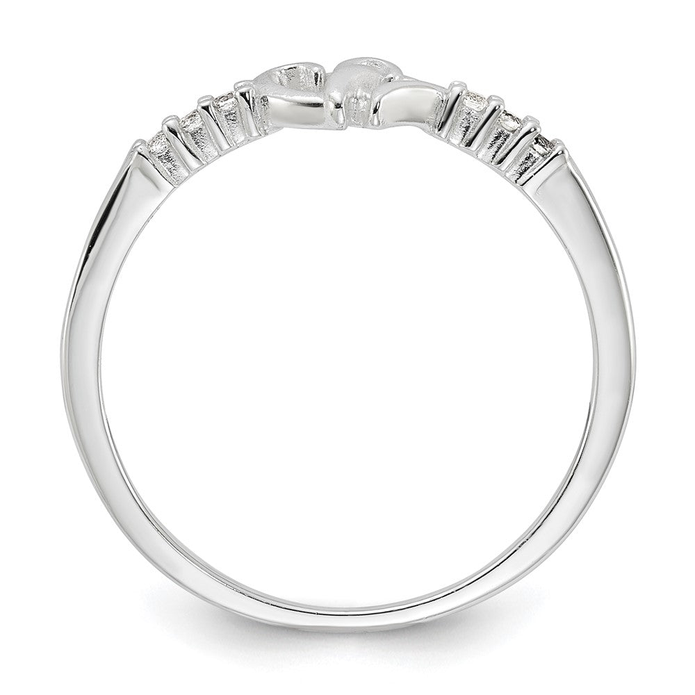Sterling Silver E-coated CZ Heart Ring