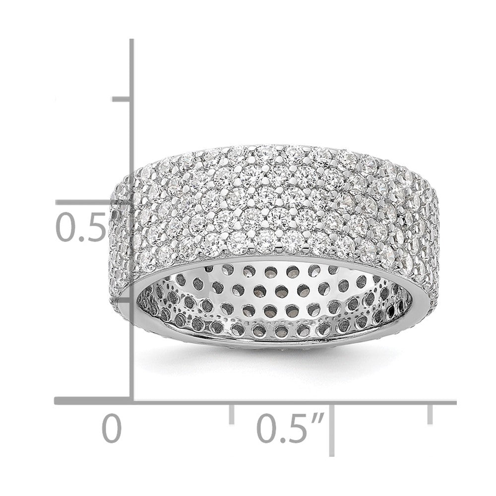 Sterling Silver Rhodium-plated 6mm CZ Eternity Band