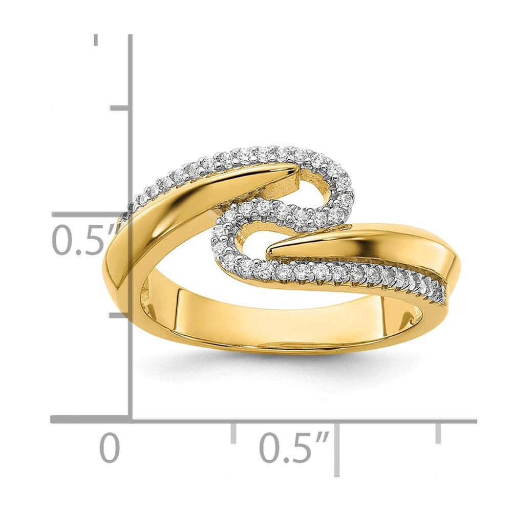 Sterling Silver Gold-tone Fancy CZ Ring