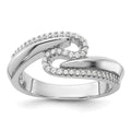Pure Fire Sterling Silver Rhodium-plated Fancy CZ Ring
