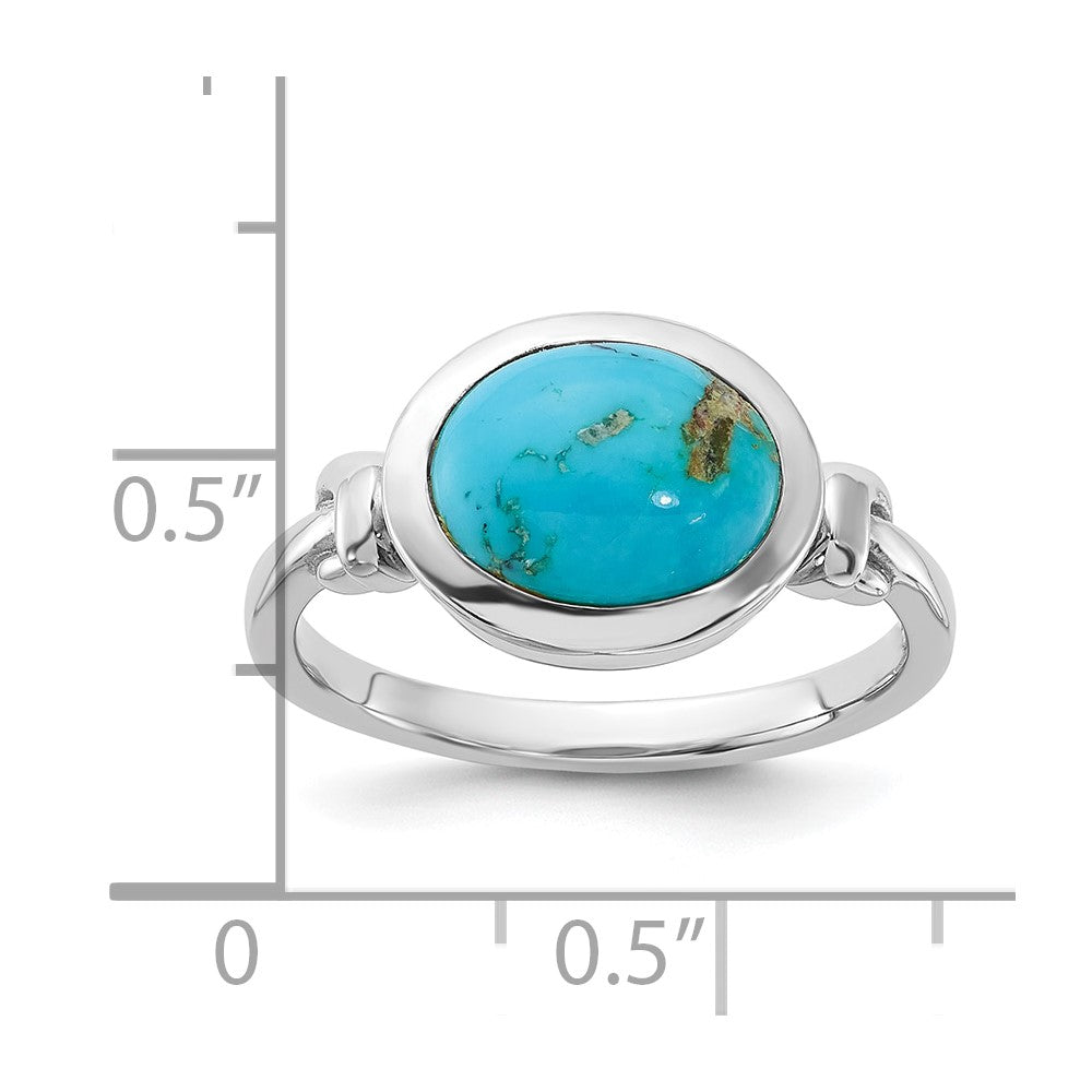 Sterling Silver Rhodium-plated Turquoise Ring
