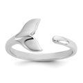 Sterling Silver Rh-plated Polished Whale Tail Ring