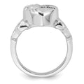Sterling Silver Rhod-plated Enameled Celtic Fancy Heart Ash Holder Ring