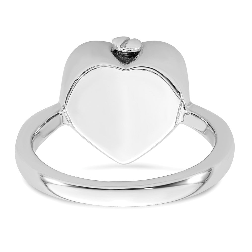 Sterling Silver RH-pl Rose-tone Celtic Heart Ash Holder Ring
