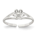 Sterling Silver Polished Flower Toe Ring