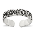 Sterling Silver Polished and Antiqued Butterfly Toe Ring
