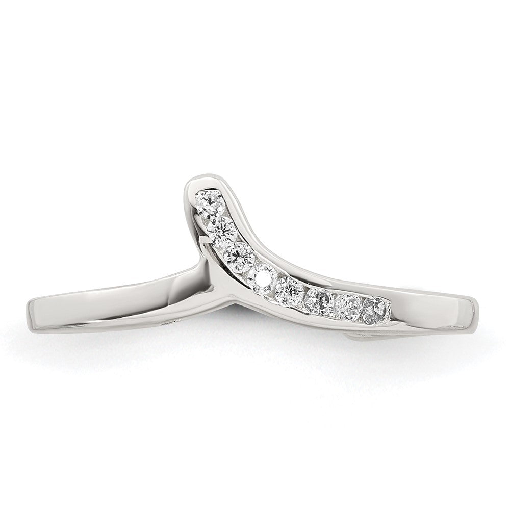Sterling Silver Polished CZ Toe Ring