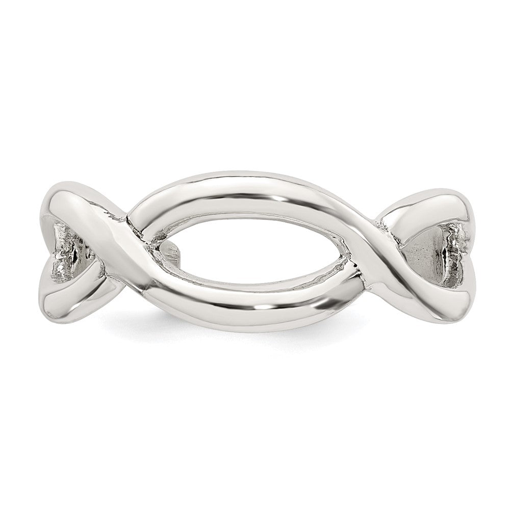 Sterling Silver Polished Criss Cross Adjustable Toe Ring