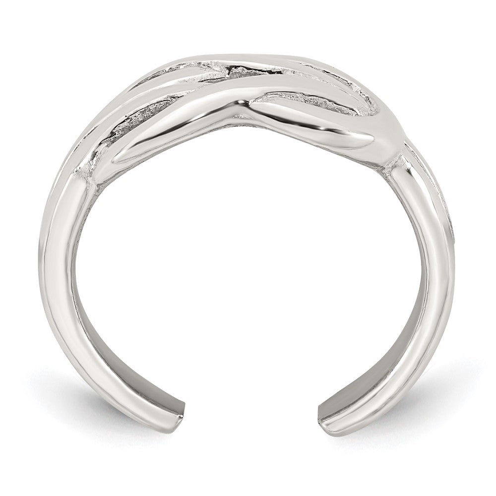 Sterling Silver Polished Knot Infinity Adjustable Toe Ring