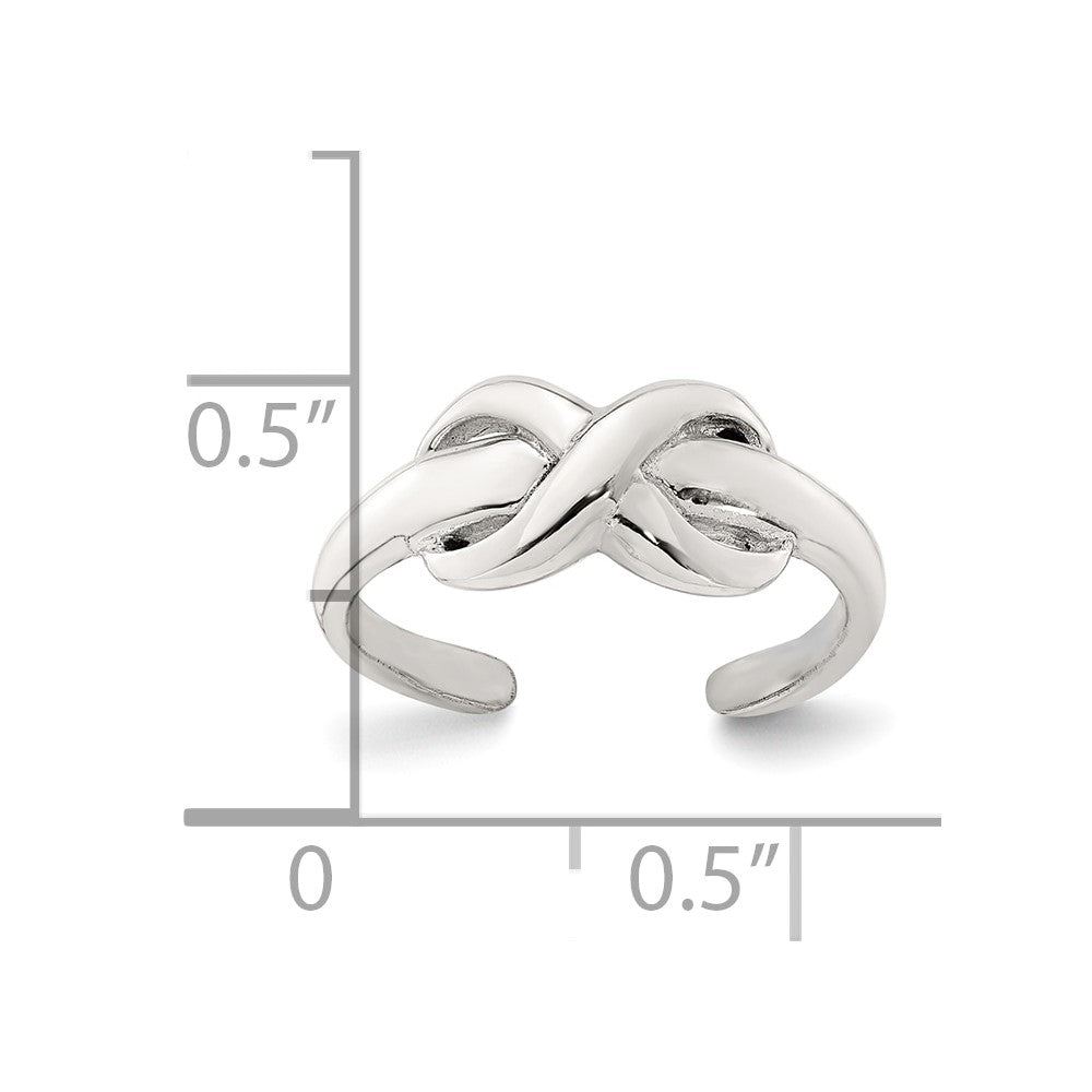 Sterling Silver Polished Infinity Adjustable Toe Ring