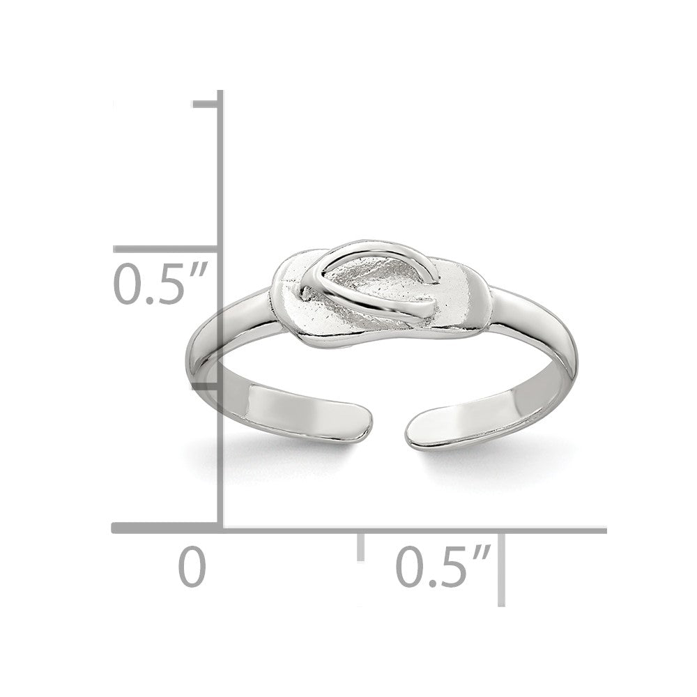 Sterling Silver Polished Flip Flop Toe Ring