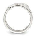 Sterling Silver Polished Hearts 3 Band Ring