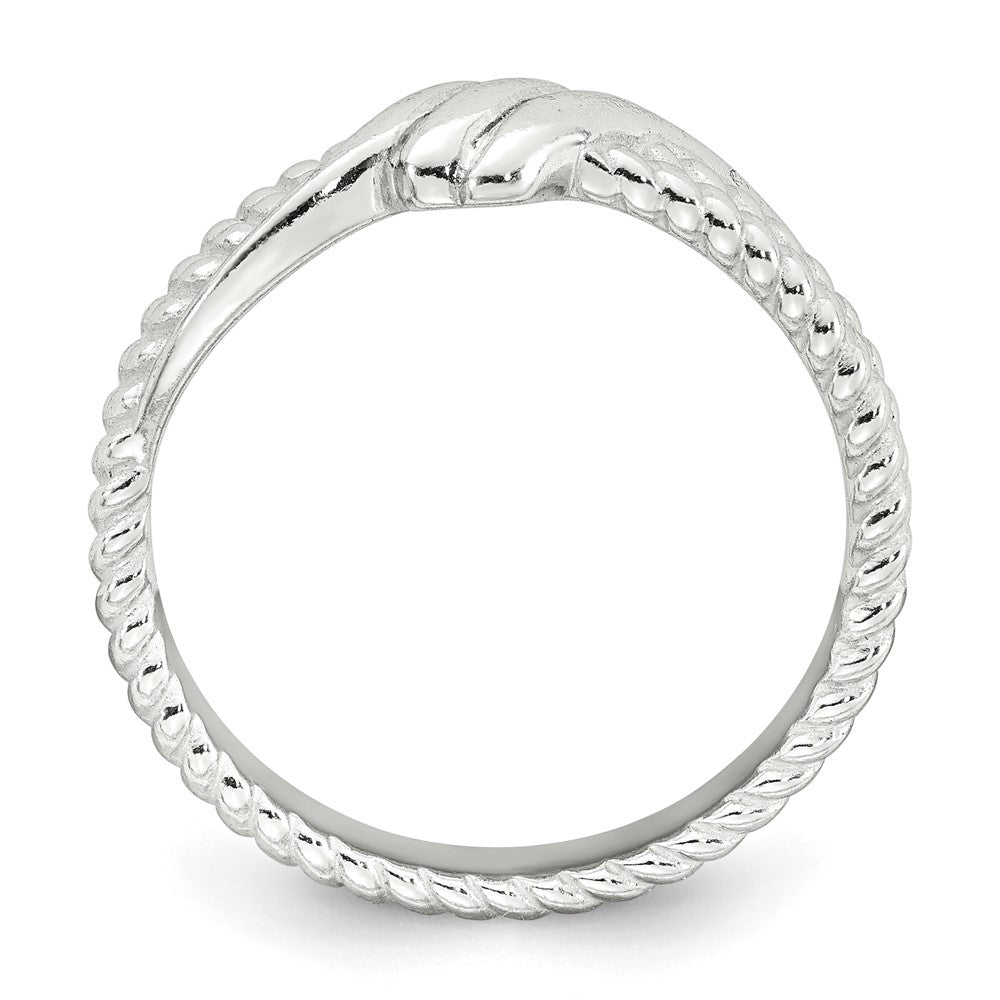 Sterling Silver Polished and Twisted Fancy Ring