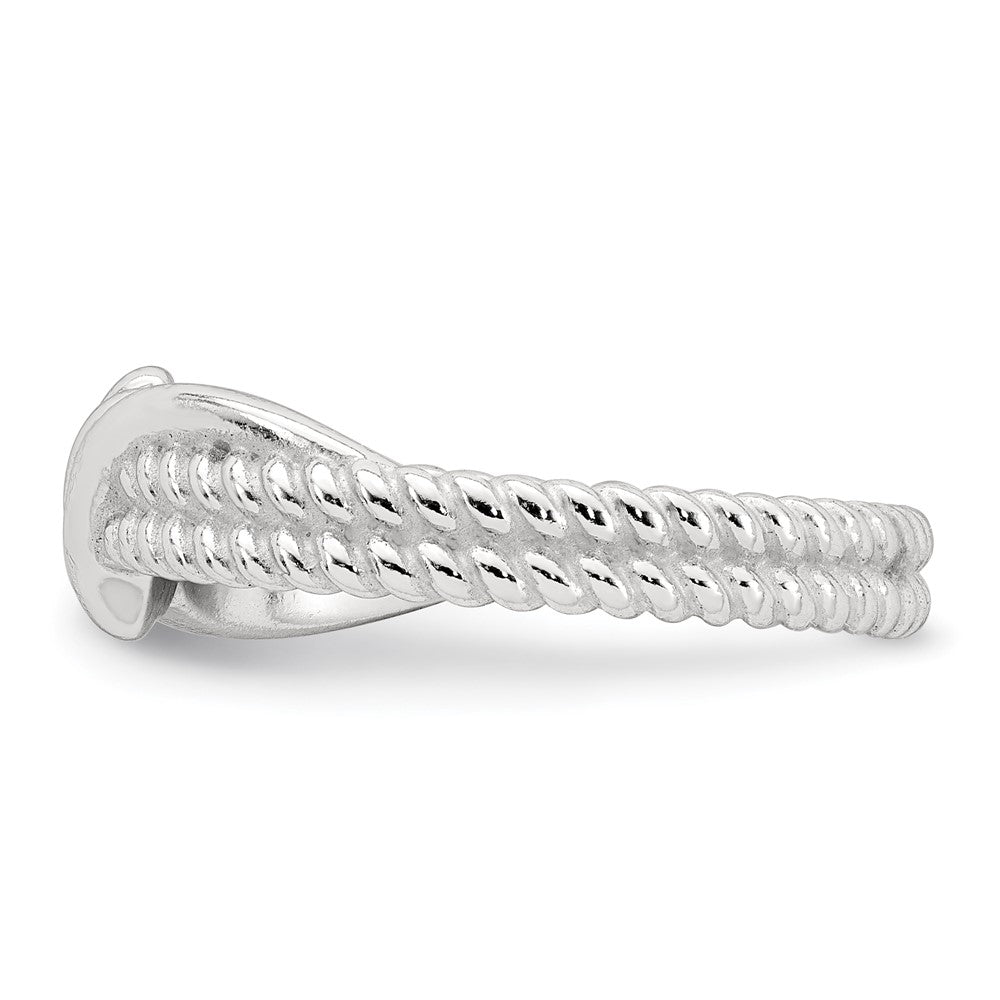 Sterling Silver Polished and Twisted Fancy Ring