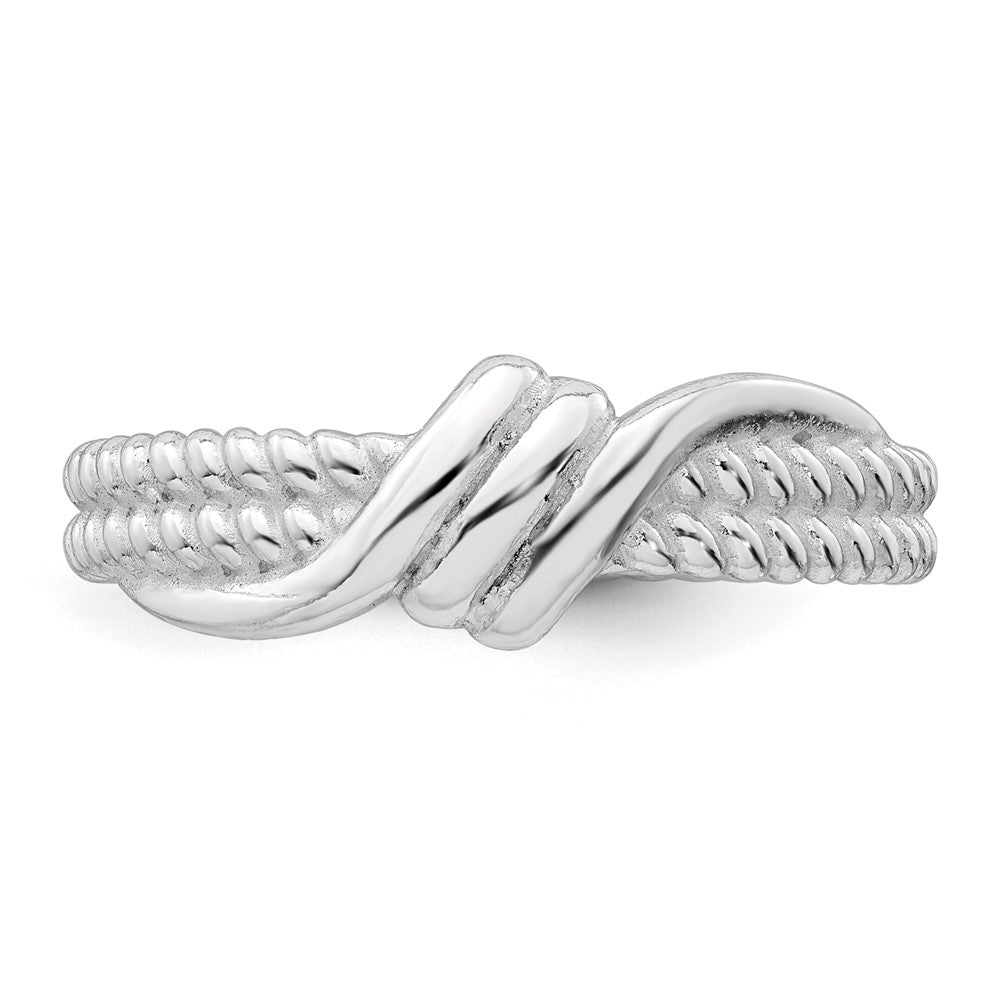 Sterling Silver Polished and Twisted Fancy Ring