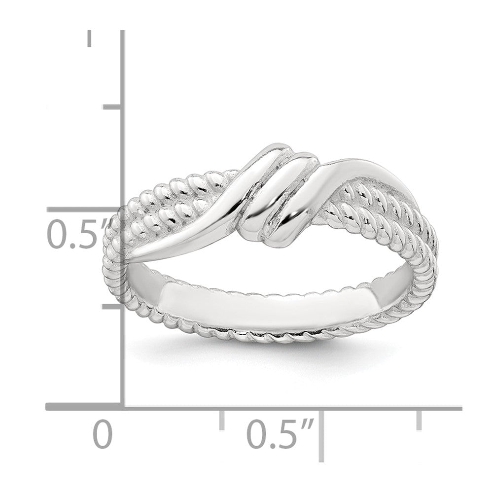Sterling Silver Polished and Twisted Fancy Ring