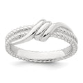 Sterling Silver Polished and Twisted Fancy Ring
