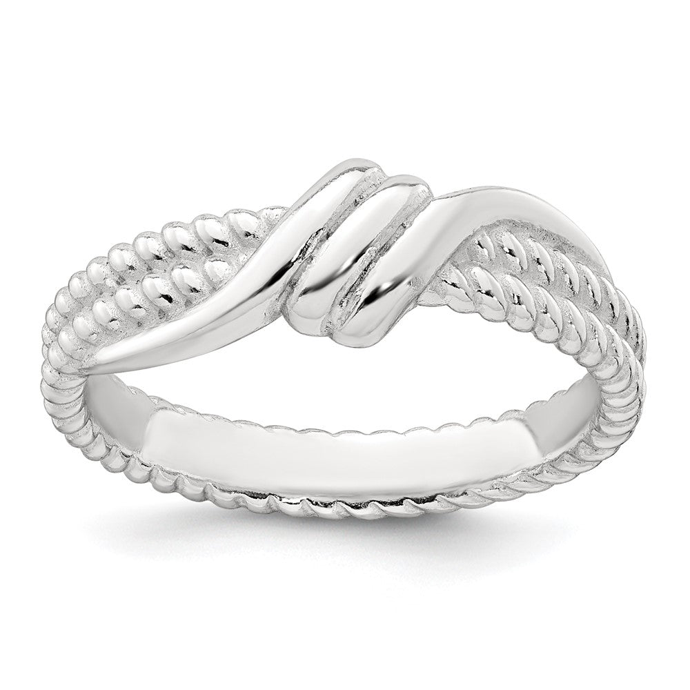 Sterling Silver Polished and Twisted Fancy Ring