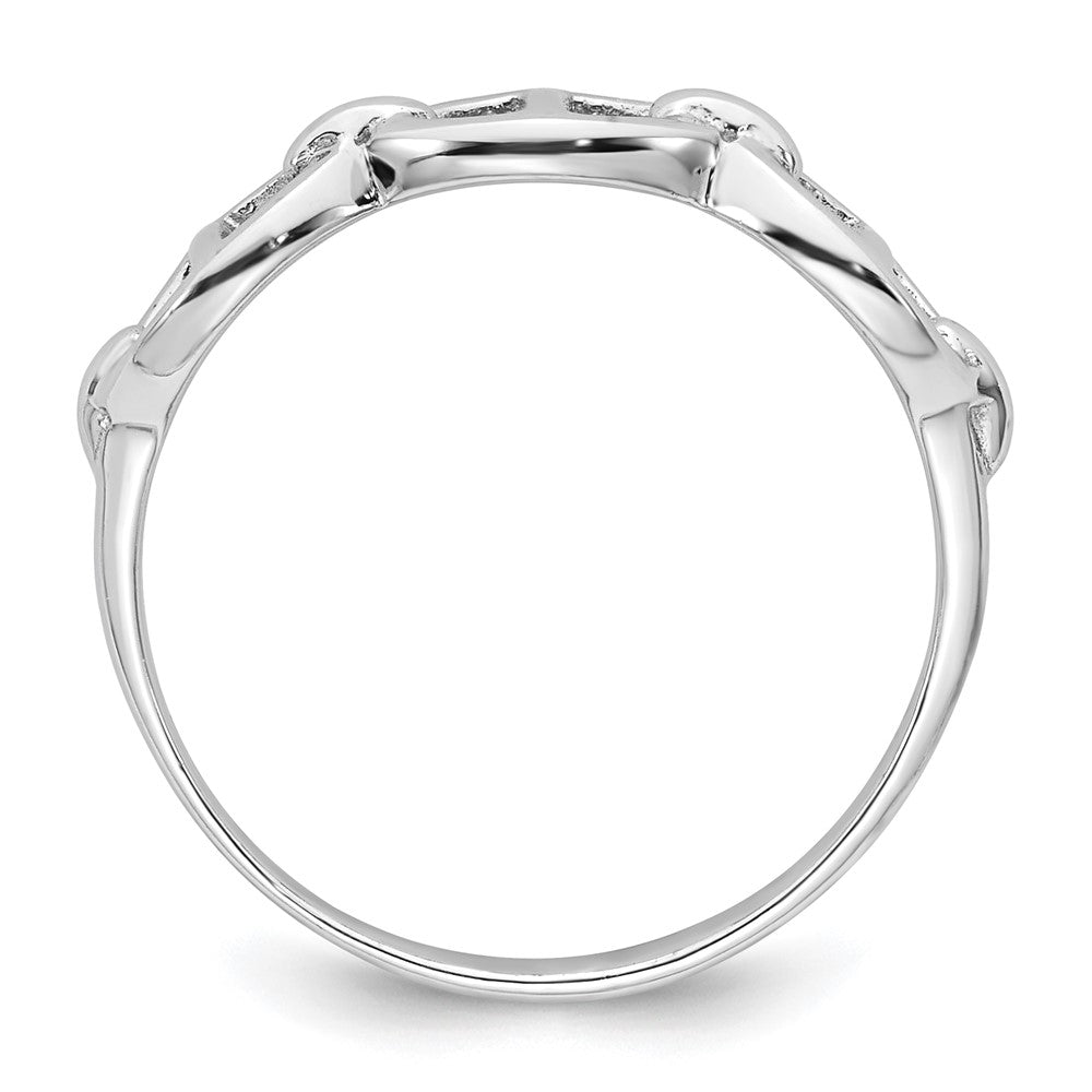 Sterling Silver Rhodium-plated Polished Mariner Link Ring