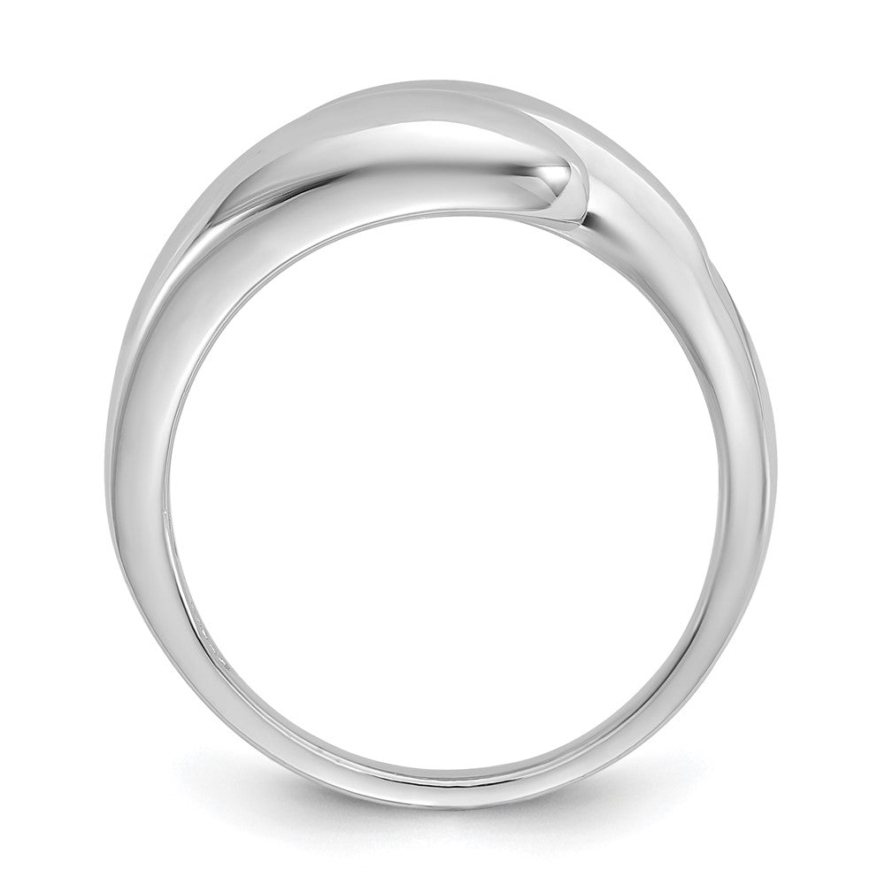 Sterling Silver Rhodium-plated Polished Open Bypass Ring