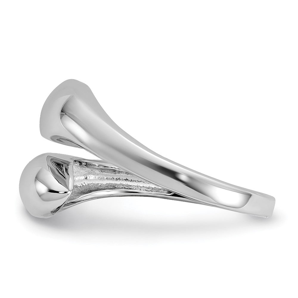 Sterling Silver Rhodium-plated Polished Open Bypass Ring