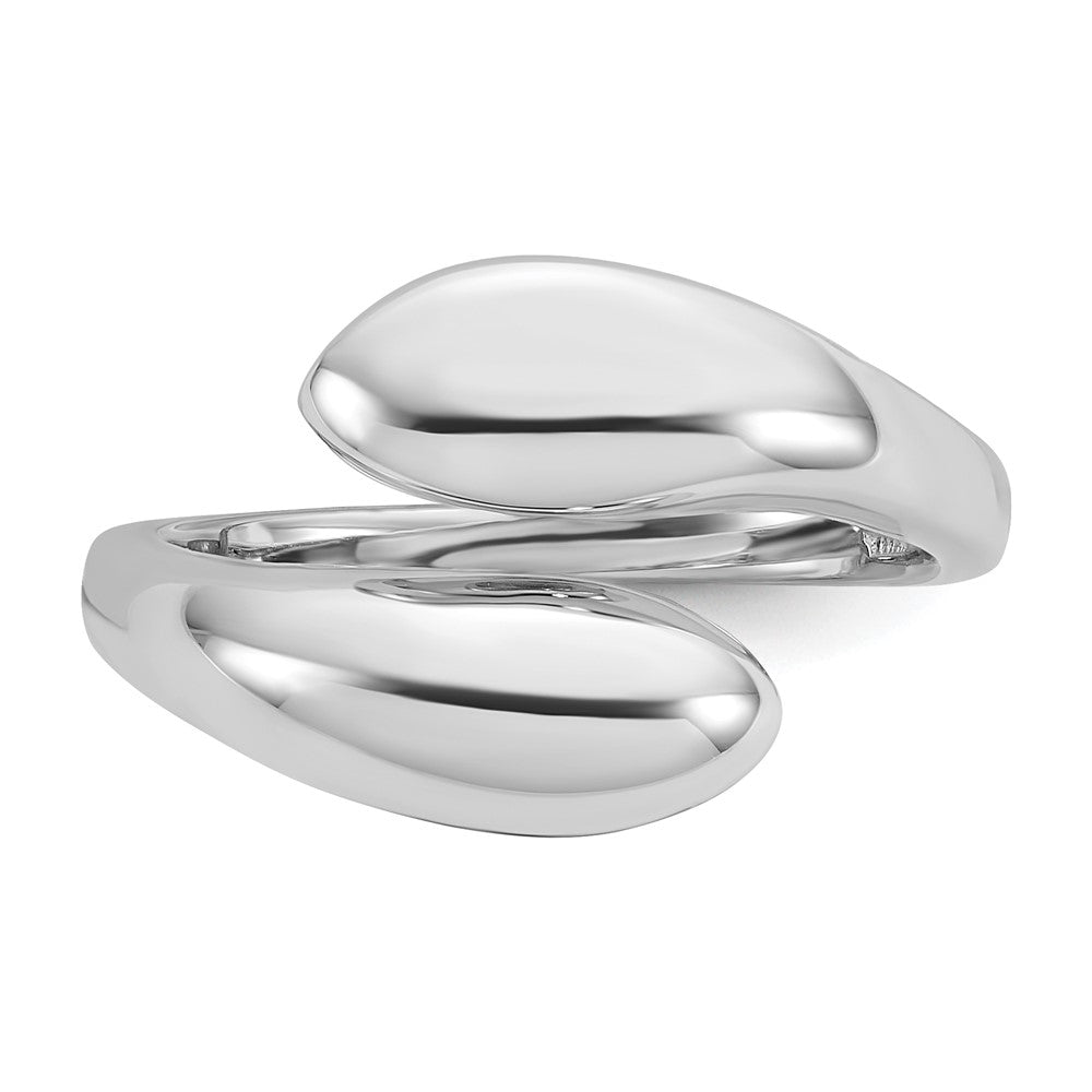 Sterling Silver Rhodium-plated Polished Open Bypass Ring