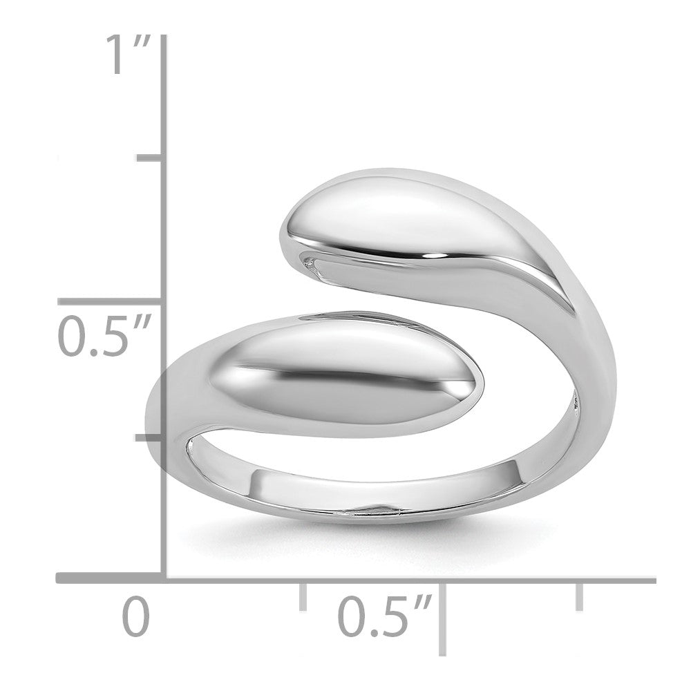 Sterling Silver Rhodium-plated Polished Open Bypass Ring