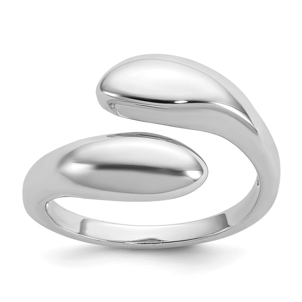 Sterling Silver Rhodium-plated Polished Open Bypass Ring