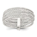 Sterling Silver Polished and Twisted Multi Band Ring