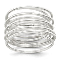 Sterling Silver Polished Multi Band Flexible Ring